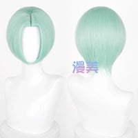 Manmei 30cm Thickened Middle Part Short Cosplay Wig with Scalp Top