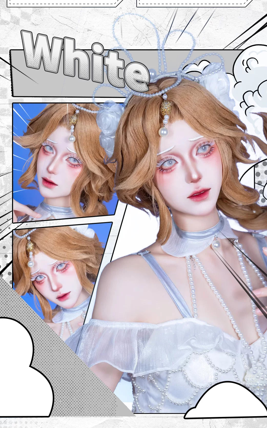 LENSPOP Full Coverage 1-Year White Blue Purple Cosplay Contact Lenses – Hinata, Shinobu & Geisha