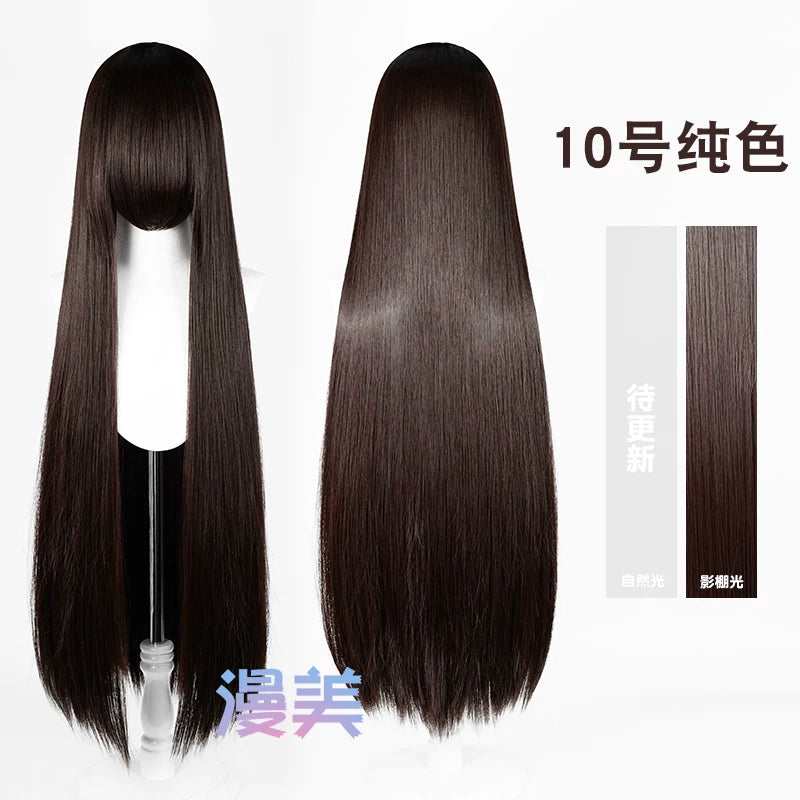 Manmei 600g Upgraded Thickened 100cm Long Straight Universal Cosplay Wig – 168 Colors