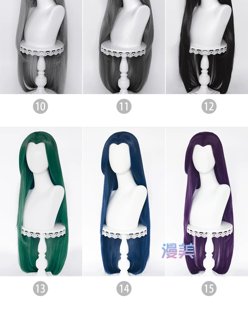 Manmei Unisex Traditional Style Middle Part Cosplay Wig with Widow's Peak – Multiple Colors