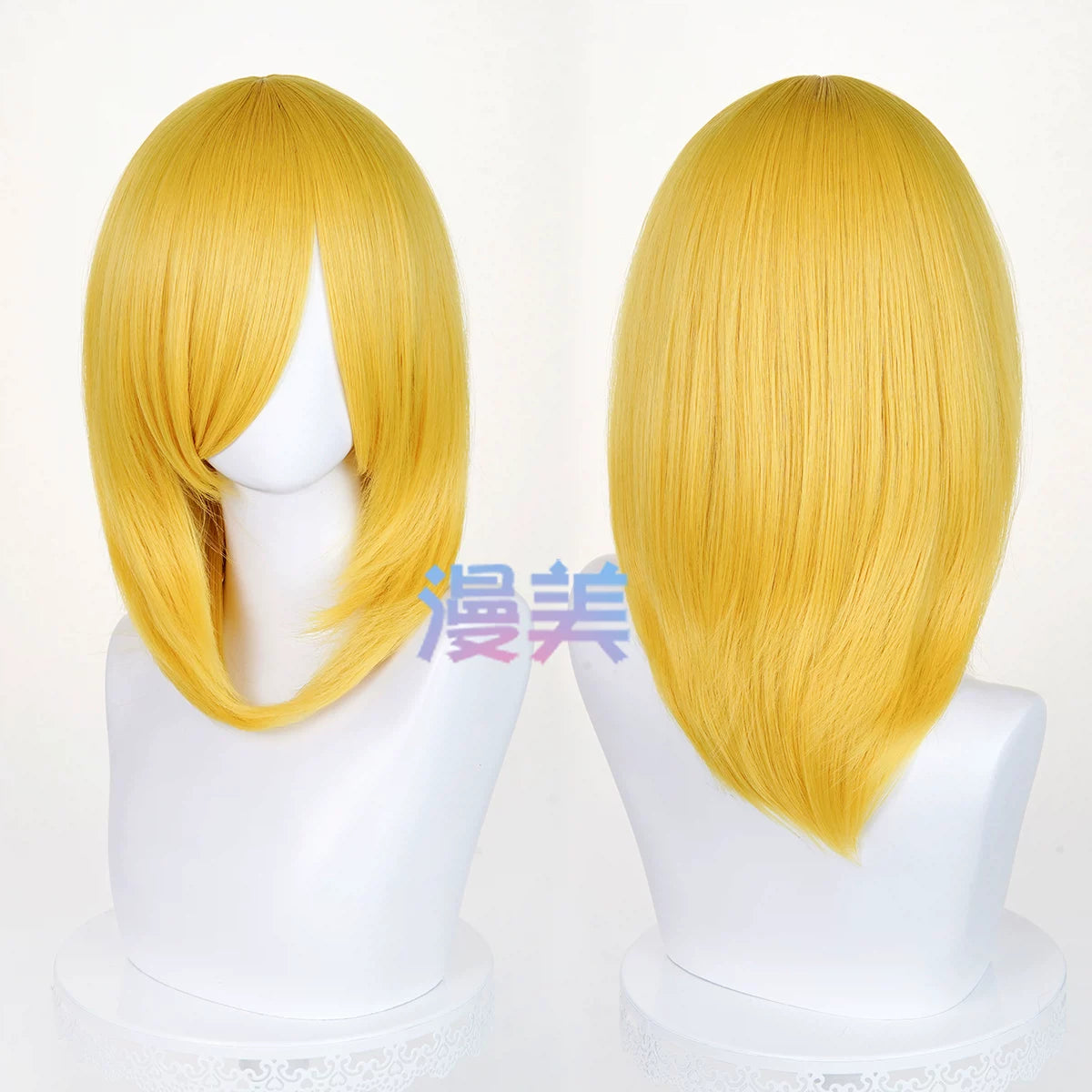 Manmei 40cm Medium Length Universal Cosplay Wig with Inward Curved Ends