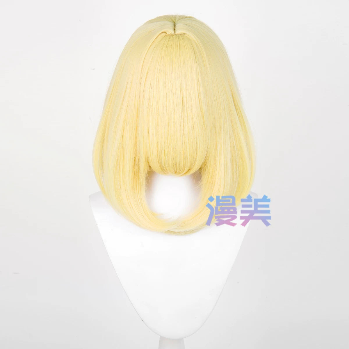 Manmei 40cm Thickened Middle Part Shoulder Length Universal Cosplay Wig with Scalp Top