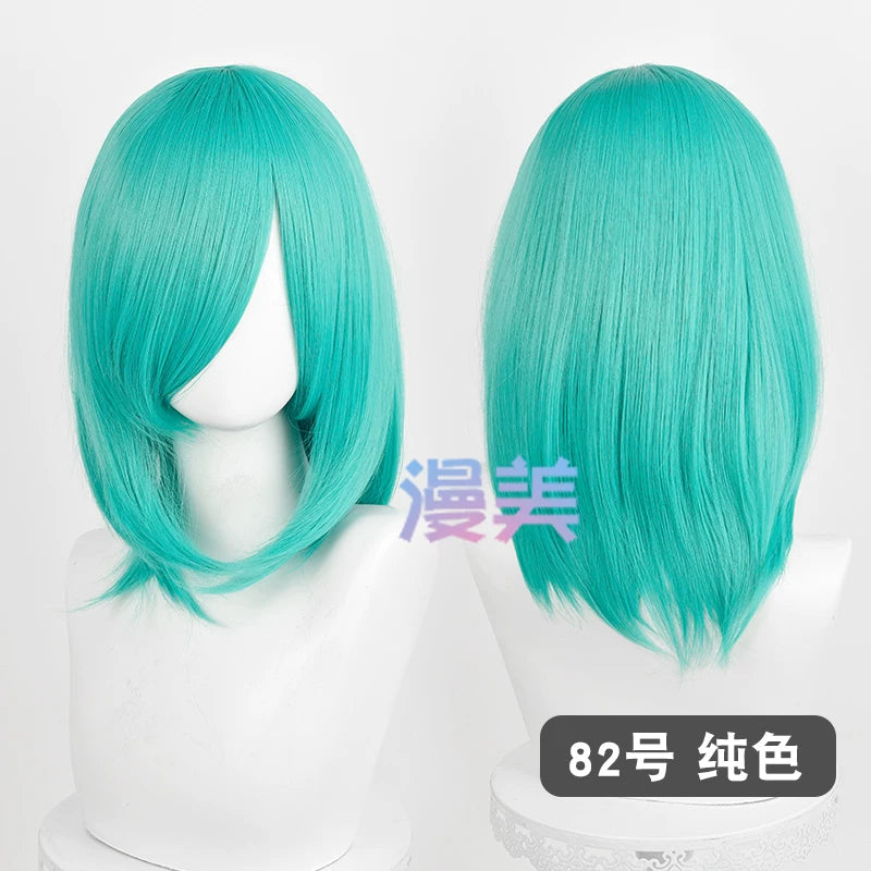 Manmei 40cm Medium Length Universal Cosplay Wig with Inward Curved Ends
