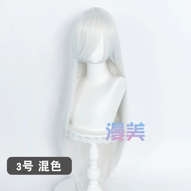 Manmei 80cm Long Straight Universal Cosplay Wig with Long Bangs