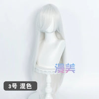 Manmei 80cm Long Straight Universal Cosplay Wig with Long Bangs