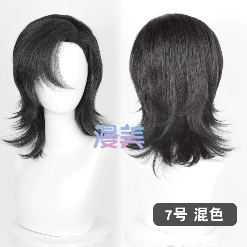 Manmei 30/40cm Side Part Teased Outward Flipped Universal Cosplay Wig