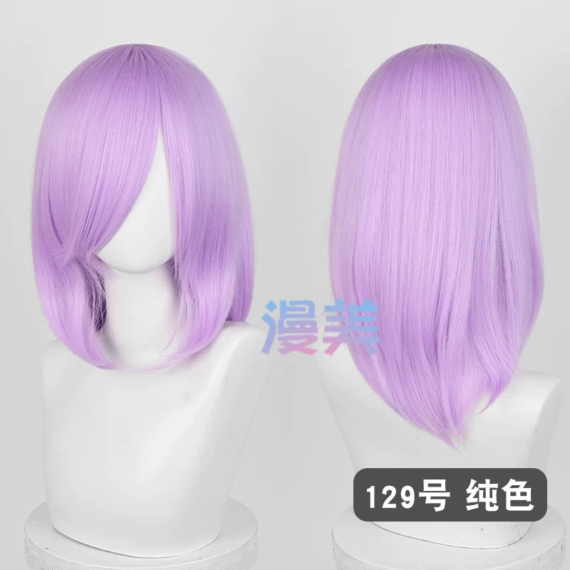 Manmei 40cm Medium Length Universal Cosplay Wig with Inward Curved Ends