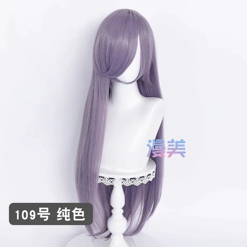 Manmei 80cm Long Straight Universal Cosplay Wig with Long Bangs