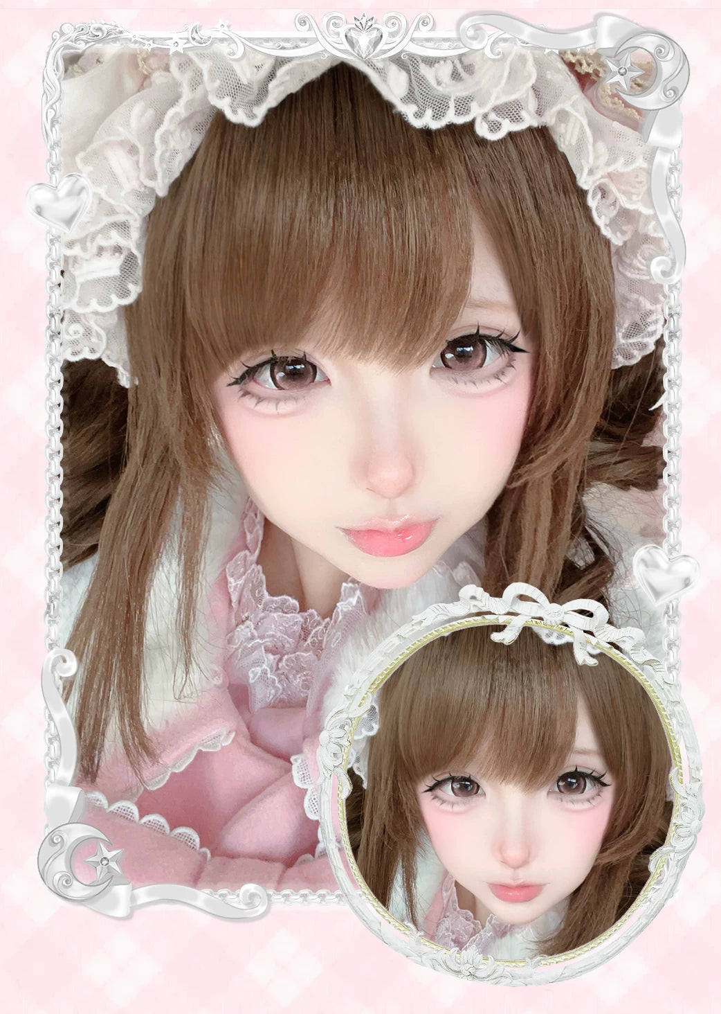 LENSPOP × Liya Moonlight Tea Cup 1-Day 14.5mm Cosplay Contact Lenses – Brown & Pink