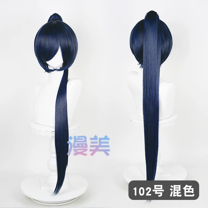 漫美万用虎口夹90cm单马尾古风cos20色可选毛娘造型练手角色假发