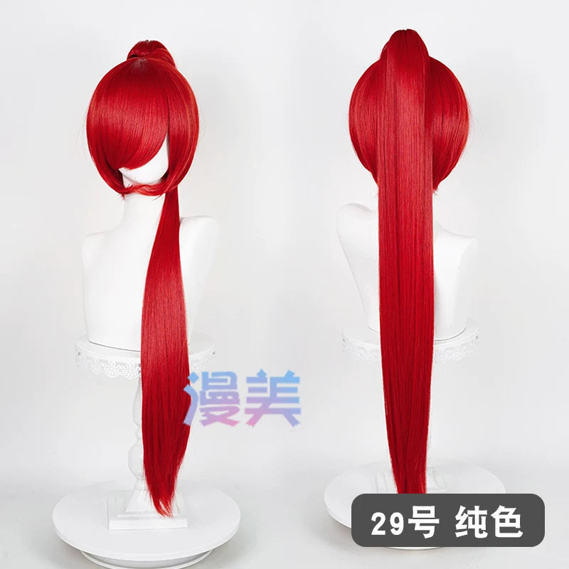 漫美万用虎口夹90cm单马尾古风cos20色可选毛娘造型练手角色假发