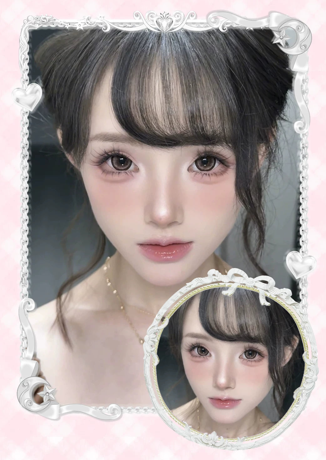 LENSPOP × Liya Moonlight Tea Cup 1-Day 14.5mm Cosplay Contact Lenses – Brown & Pink