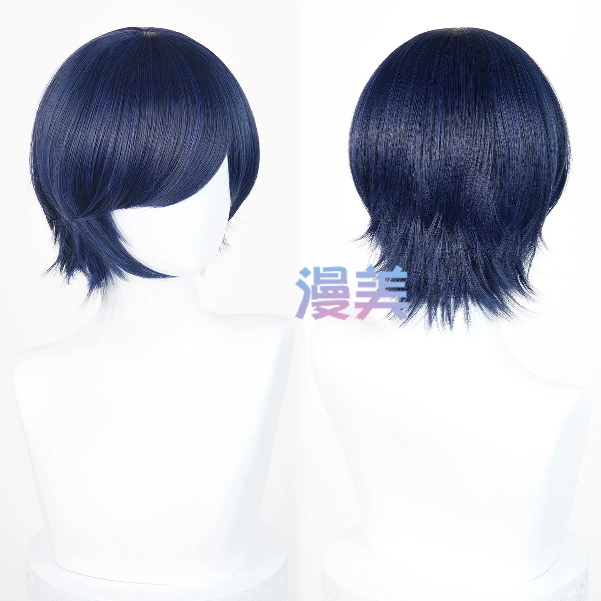 Manmei 30cm Thickened Layered Outward Flipped Short Cosplay Wig with Scalp Top