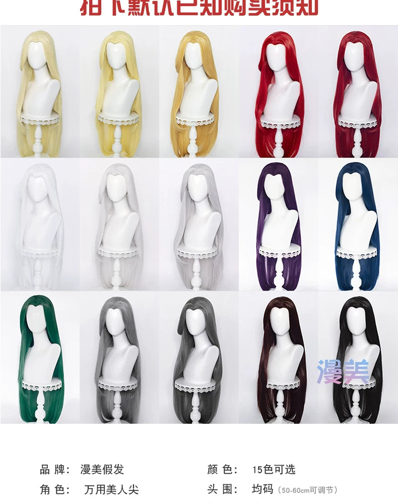 Manmei Unisex Traditional Style Middle Part Cosplay Wig with Widow's Peak – Multiple Colors