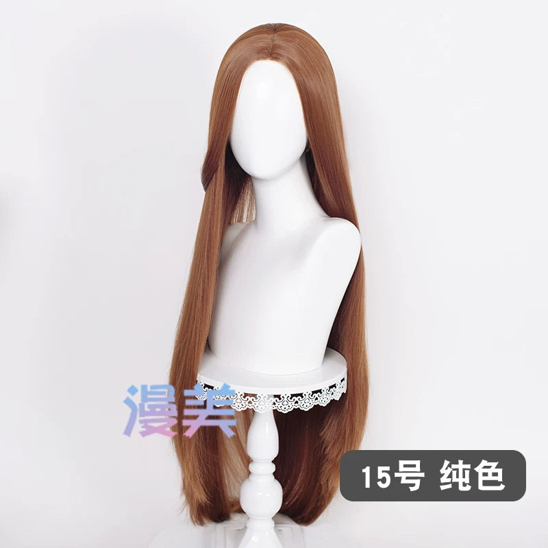 Manmei 100cm Middle Part Long Straight Universal Cosplay Wig with Silicone Scalp Top