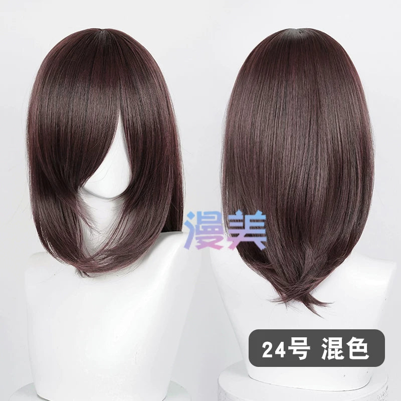 Manmei 40cm Medium Length Universal Cosplay Wig with Inward Curved Ends