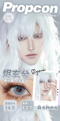 Propcon 1-Day Borderless Anime Cosplay Contact Lenses – Gray, Cyan, Purple & Red