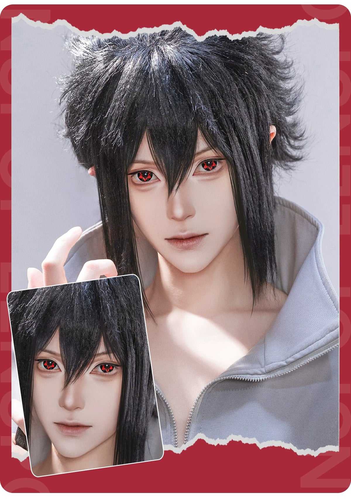 LENSPOP Sasuke Uchiha 6-Month Sharingan Cosplay Contact Lenses – 3-Tomoe & Mangekyo