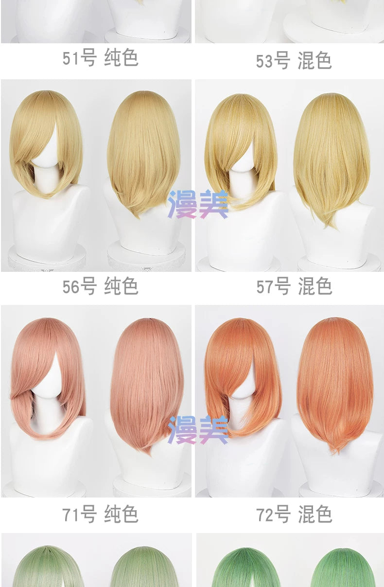 Manmei 40cm Medium Length Universal Cosplay Wig with Inward Curved Ends