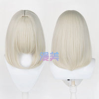 Manmei 40cm Thickened Middle Part Shoulder Length Universal Cosplay Wig with Scalp Top