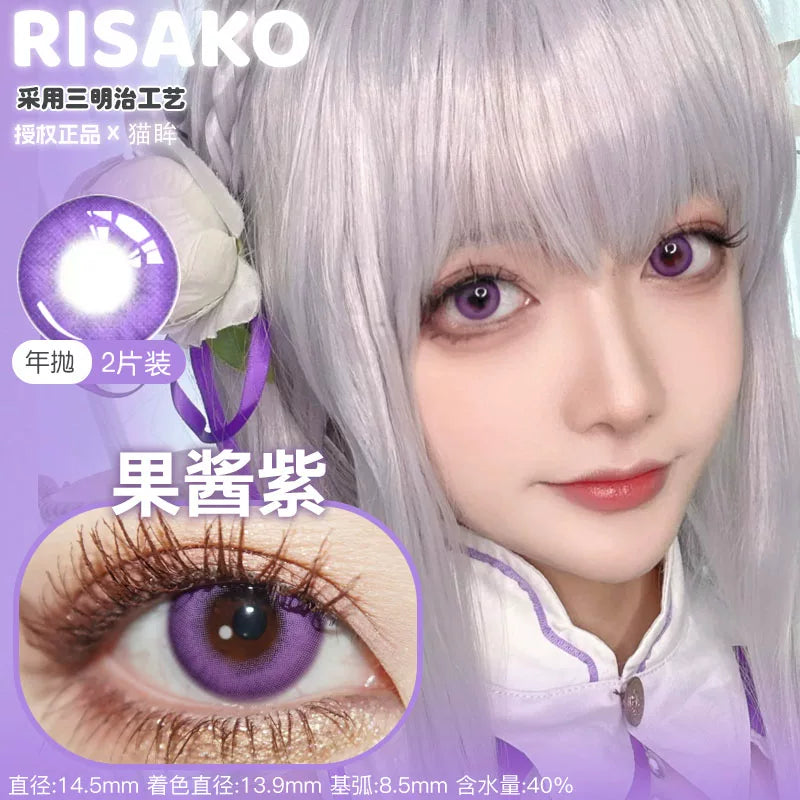 CUPID x RISAKO Purple Daily Disposable Cosplay Contact Lenses