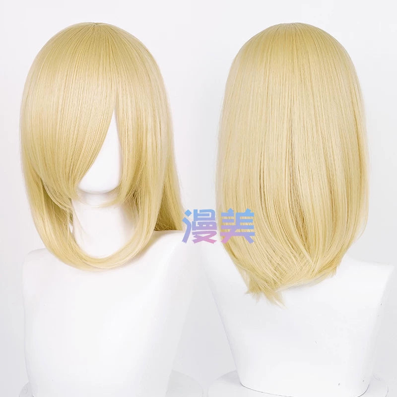 Manmei 40cm Medium Length Universal Cosplay Wig with Inward Curved Ends
