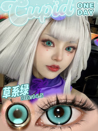 CUPID x RISAKO Green Daily Disposable Cosplay Contact Lenses