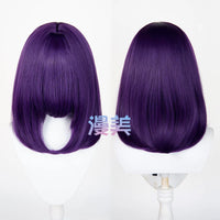 Manmei 40cm Thickened Middle Part Shoulder Length Universal Cosplay Wig with Scalp Top