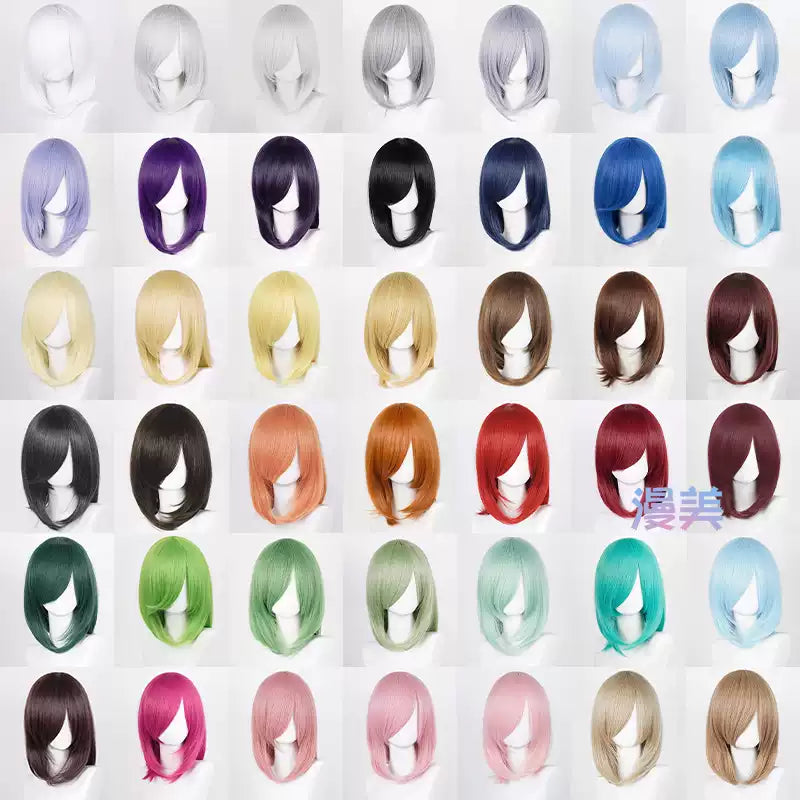 Manmei 40cm Medium Length Universal Cosplay Wig with Inward Curved Ends