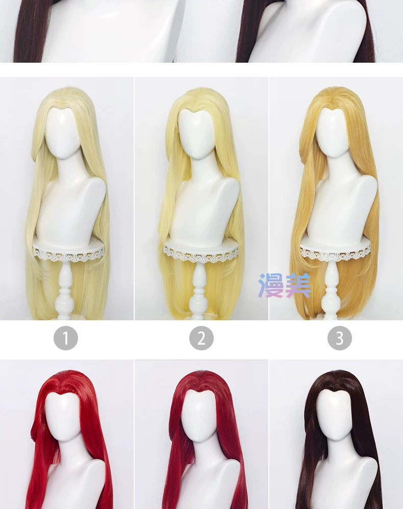Manmei Unisex Traditional Style Middle Part Cosplay Wig with Widow's Peak – Multiple Colors