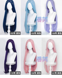 Manmei 100cm Middle Part Long Straight Universal Cosplay Wig with Silicone Scalp Top