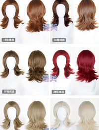 Manmei 45cm Wolf Tail Outward Flipped Universal Cosplay Wig with Flexible Parting
