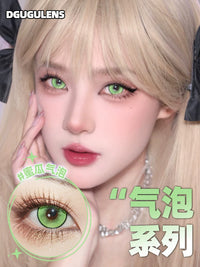 DGUGULENS Melon Bubble Green 1-Day Anime Cosplay Contact Lenses