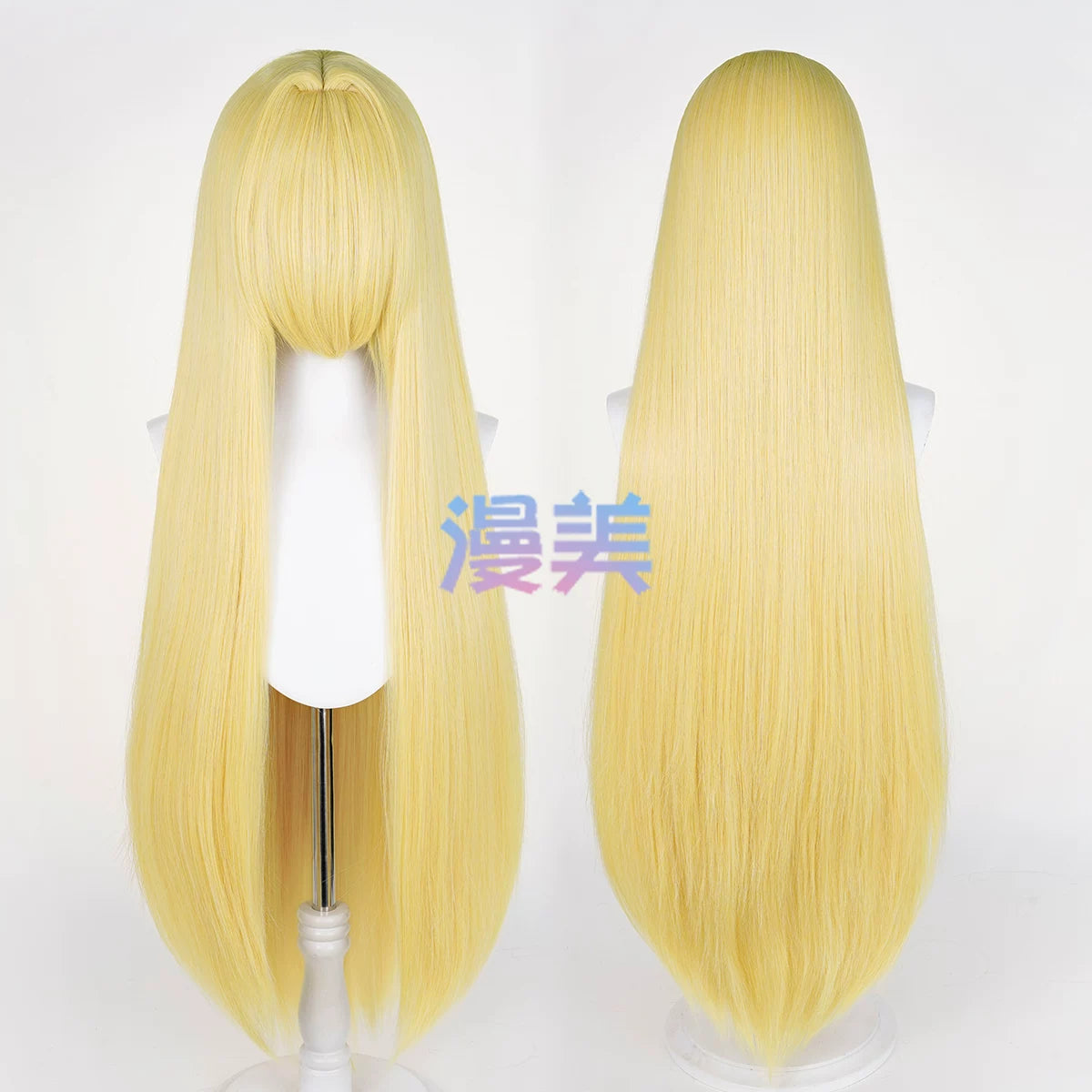 Manmei 100cm Middle Part Long Straight Universal Cosplay Wig with Large Scalp Top