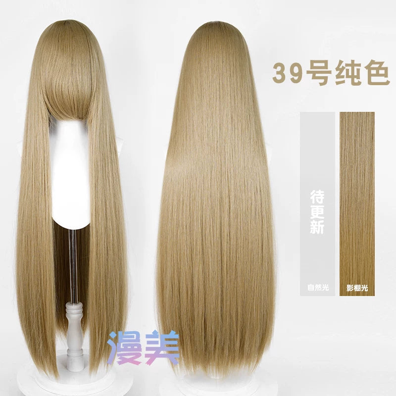 Manmei 600g Upgraded Thickened 100cm Long Straight Universal Cosplay Wig – 168 Colors