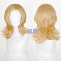 Manmei 45cm Wolf Tail Outward Flipped Universal Cosplay Wig with Flexible Parting