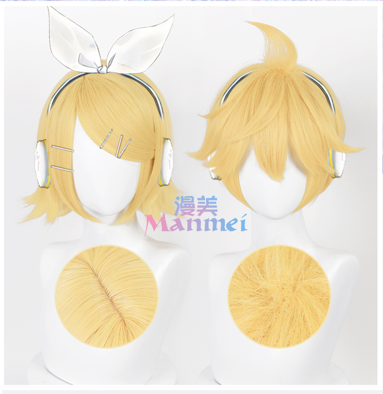 Manmei Wigs: Vocaloid: Len Rin Kagamine Twins Cosplay Wigs Authentic Manmei Brand Anime Game