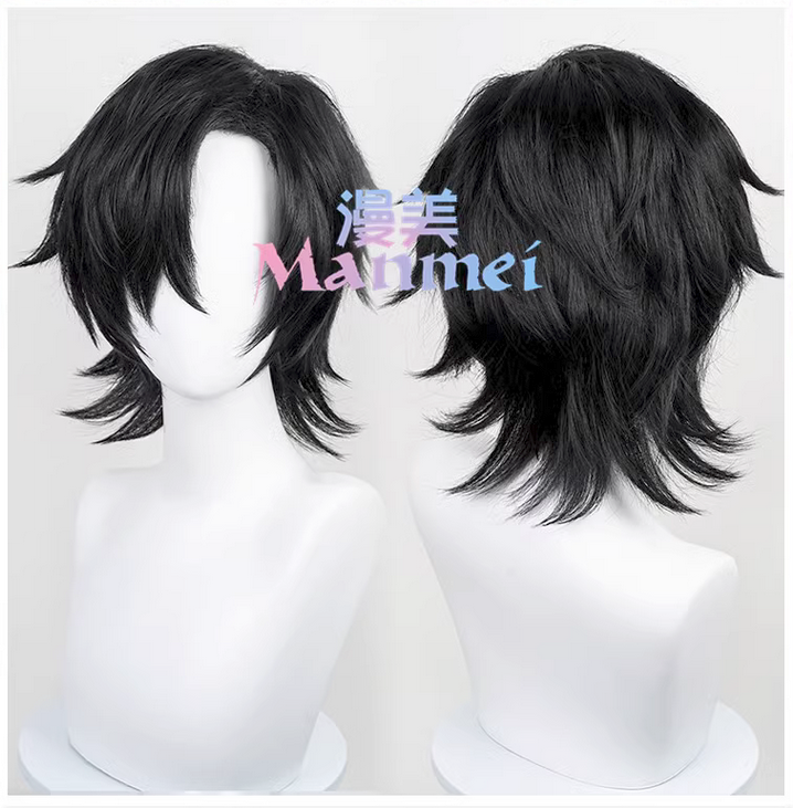 Manmei Wigs: Universal Black Wig: Male Black Wig Cosplay Wigs Authentic Manmei Brand Anime Game