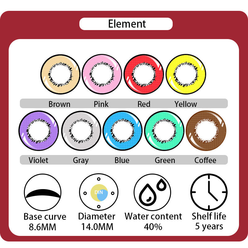 CosCon Element Harajuku 1-Year Graded Anime Doll Eye Cosplay Contact Lenses – Super Vibrant