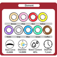 CosCon Element Harajuku 1-Year Graded Anime Doll Eye Cosplay Contact Lenses – Super Vibrant