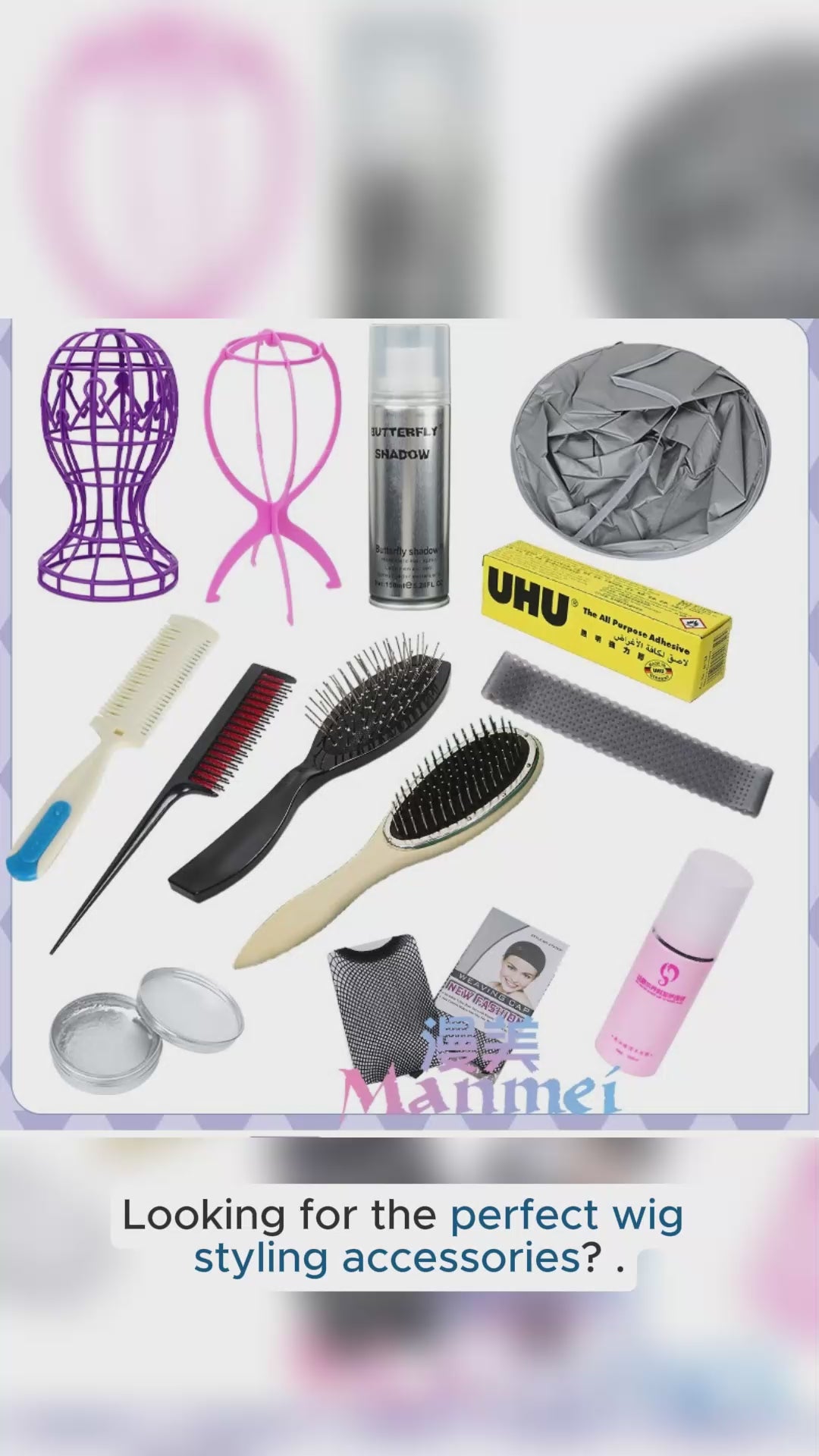 Manmei High Quality Wig Styling Accessories For Cosplay Wigs Female Male Unisex Any Type of Wig